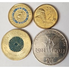 AUSTRALIA 2011-2021 . TWENTY 20 CENTS - TWO 2 DOLLARS COINS